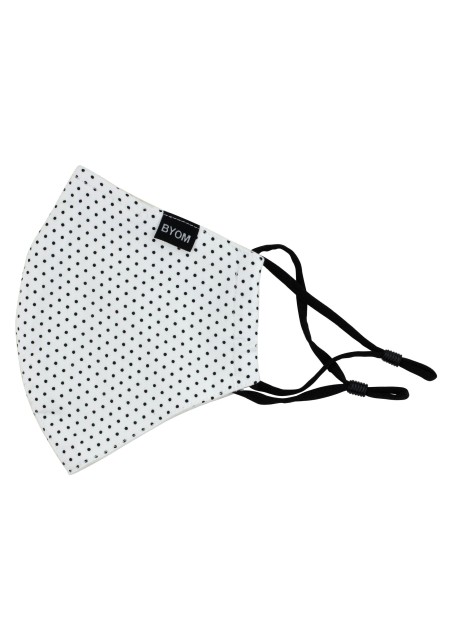 Silver and Black Polka Dot Face Mask