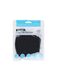 Black Polka Dot Face Mask in Bag
