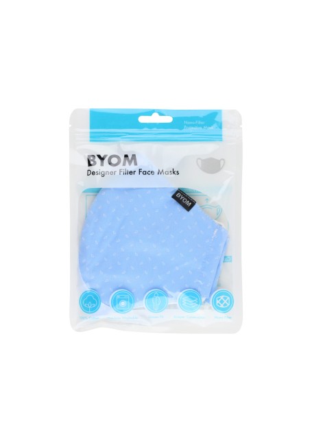Sky Blue Paisley Face Mask in Bag