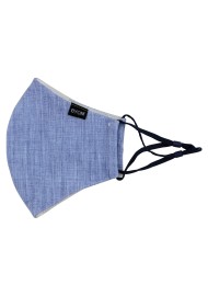 Sky Blue Linen Weave Face Mask