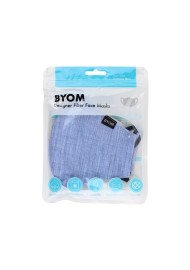 Sky Blue Linen Weave Face Mask in Bag