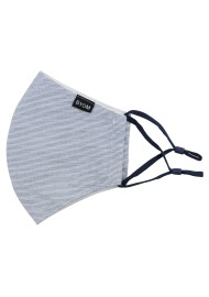 Mille Stripe Mask in Silver and Ivory