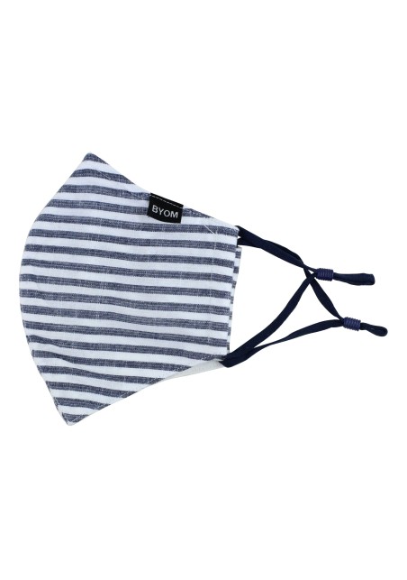 Bengal Stripe Mask in Navy and White