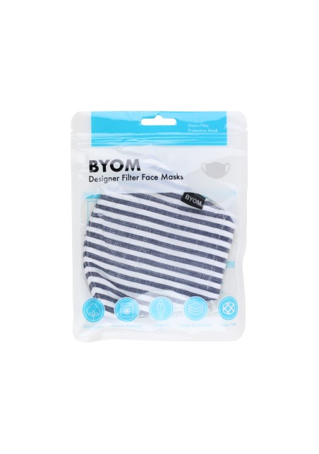 Bengal Stripe Mask in Navy and White in Bag