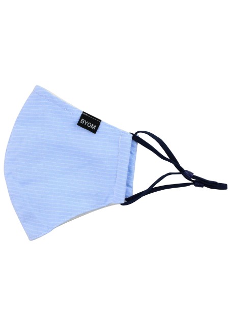 Sky Blue Pencil Striped Face Mask