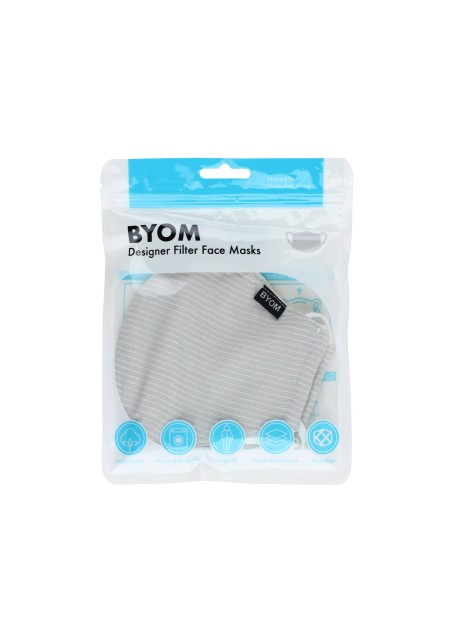 Pin Stripe Mask in Silver in Bag