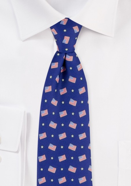 USA flag necktie in blue