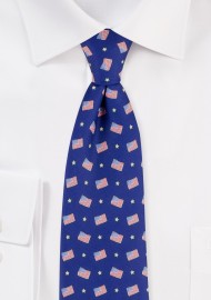 USA flag necktie in blue
