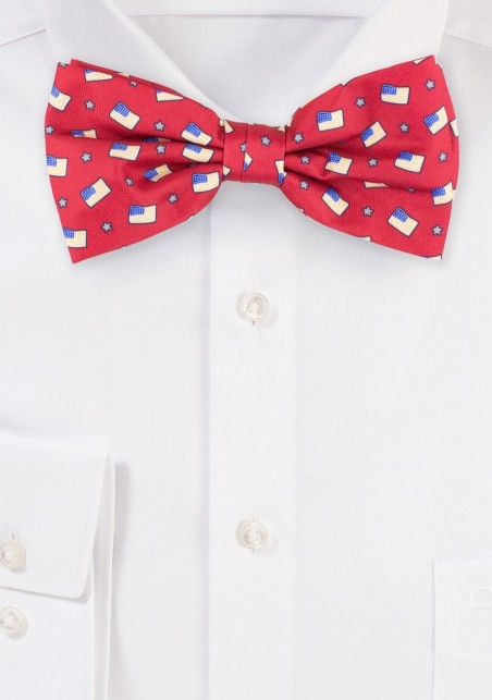 bow tie red USA flag