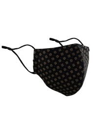 black and gold print face mask
