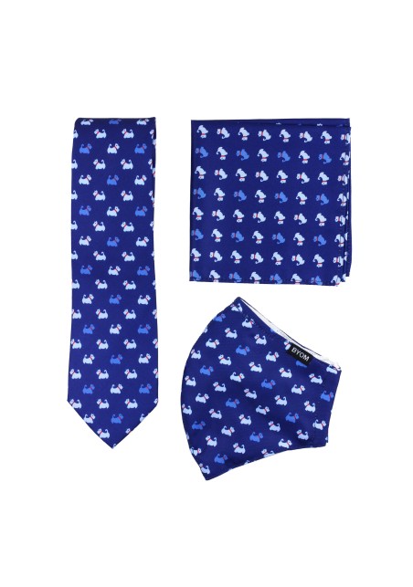 terrier print mask and necktie set