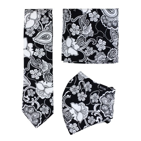 bandana print mask set and necktie