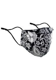 bandana style mask in balck and white