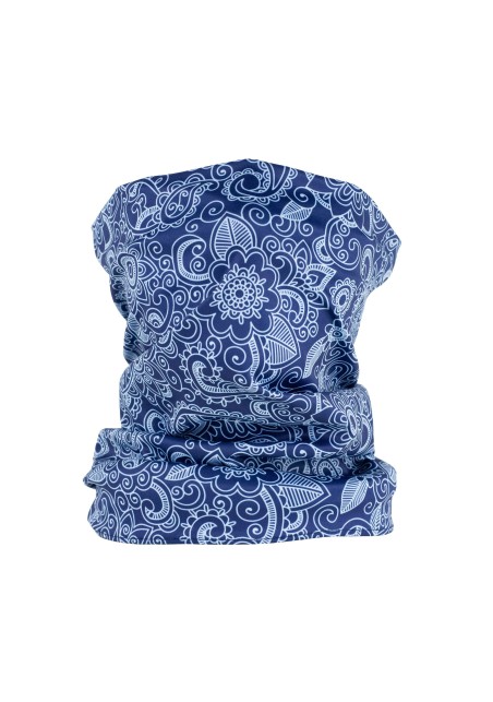 navy bandana print neck gaiter mask
