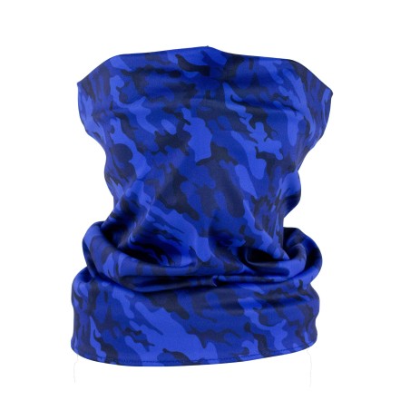 blue camo print neck gaiter mask