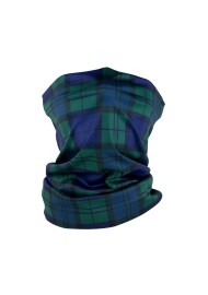 tartan plaid neck gaiter mask in navy and hunter green