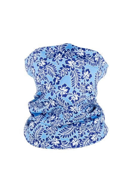 sky blue hawaii print neck gaiter mask