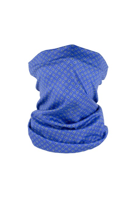 tiny paisley design neck gaiter mask in horizon blue