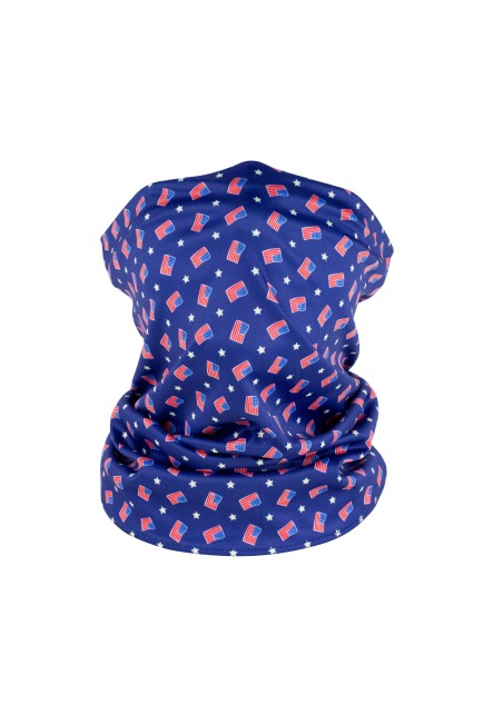 USA Flag Gaiter | Neck Gaiter with USA Flag Print in Royal Blue