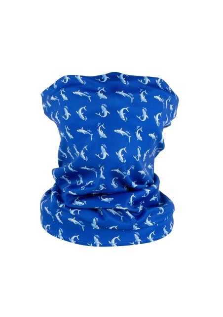 shark neck gaiter in deep ocean blue