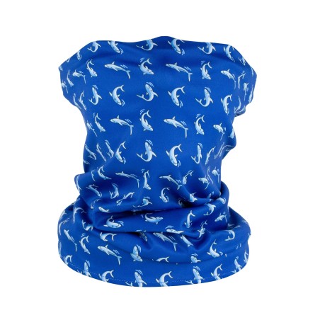 shark neck gaiter in deep ocean blue