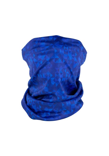 kaleidoscope print neck gaiter in blues