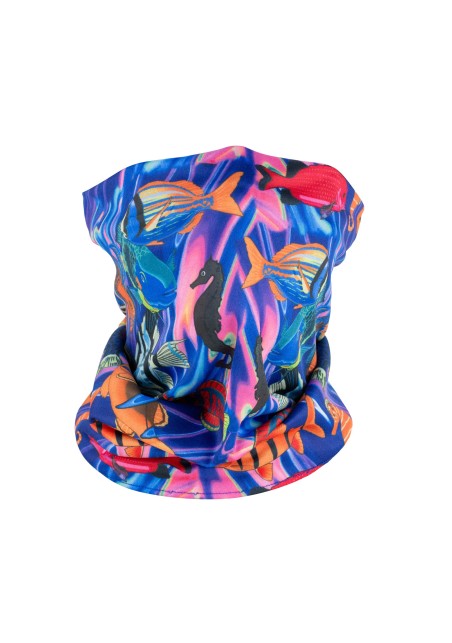 reef fish print colorful neck gaiter mask