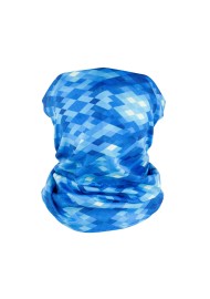 aqua blue graphic argyle print neck gaiter mask