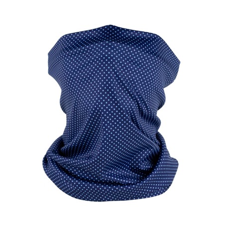 micro dot print neck gaiter in navy blue
