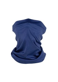 micro dot print neck gaiter in navy blue