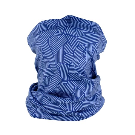 cool graphic print neck gaiter in blue