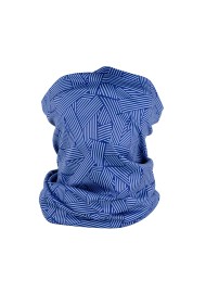 cool graphic print neck gaiter in blue