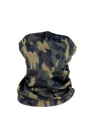 camo print nack gaiter in olive green and brown