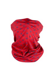 cherry red geometric print neck gaiter