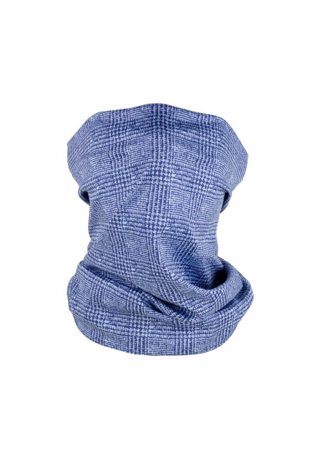 blue prince of wales check neck gaiter
