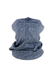 Designer Check Neck Gaiter in Gray | Prince of Wales Check Gaiter in Charcoal