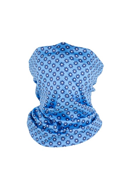 french blue flower design neck gaiter mask