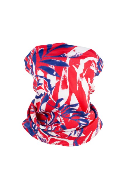 Designer Print Gaiters | Tropical Print Neck Gaiter in Rush and Navy