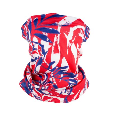 Designer Print Gaiters | Tropical Print Neck Gaiter in Rush and Navy