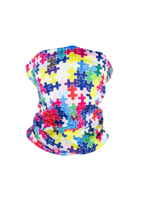 puzzle autism neck scarf gaiter face covering mask