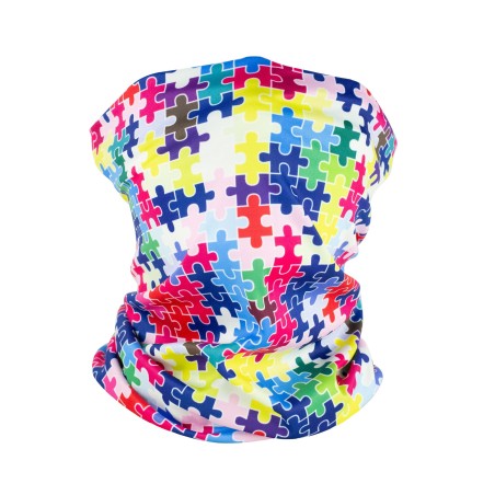 puzzle autism neck scarf gaiter face covering mask