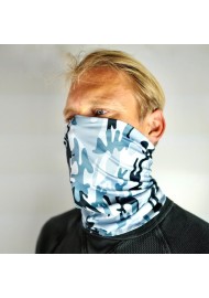 camo gaiter scarf gray white