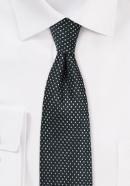 Black and Silver Pin Dot Tie