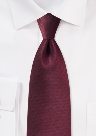 Herringbone Tie in Wine Red