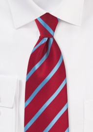 Tomato Red and Blue Striped Tie