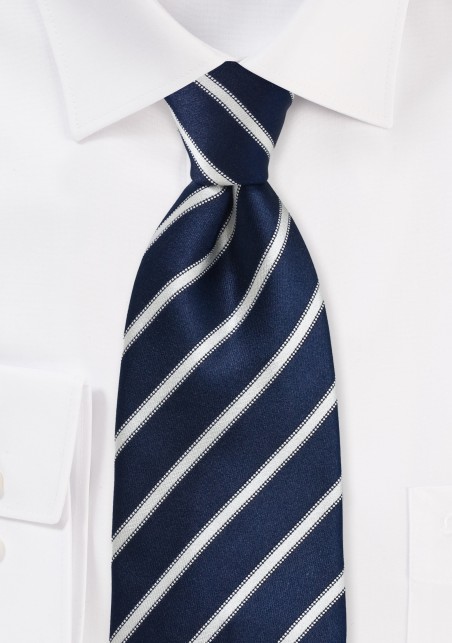 Striped Midnight Blue Tie