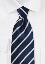 Striped Midnight Blue Tie