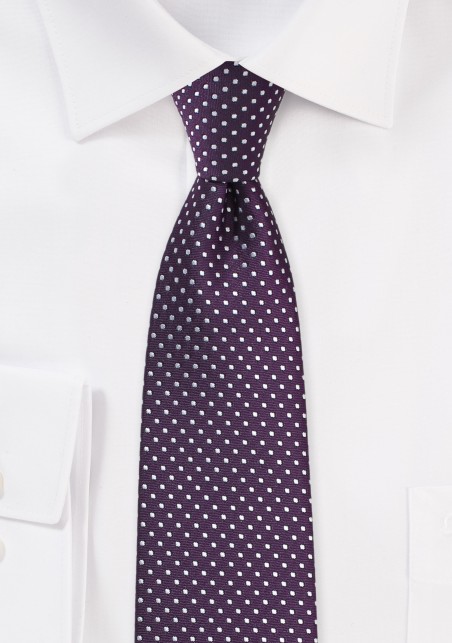 Eggplant Purple Pin Dot Tie