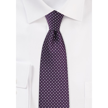 Eggplant Purple Pin Dot Tie