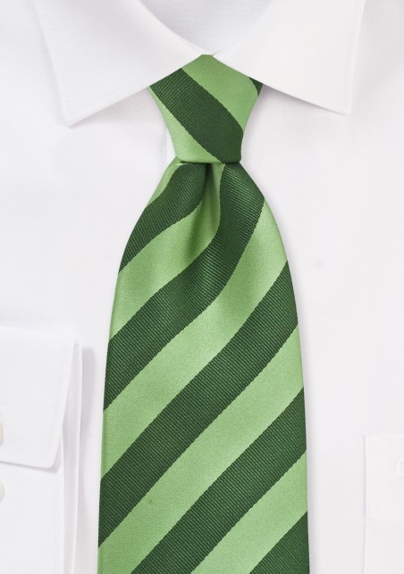 XL Hunter and Lime Striped Tie